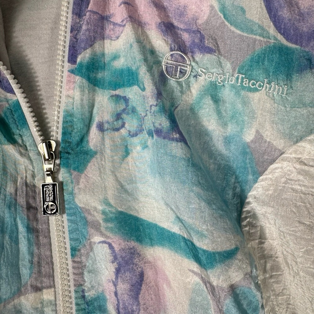 Sergio Tacchini Jacket Womens XL Zip Tennis Warm Up Track Pastel Vtg 90s Y2K